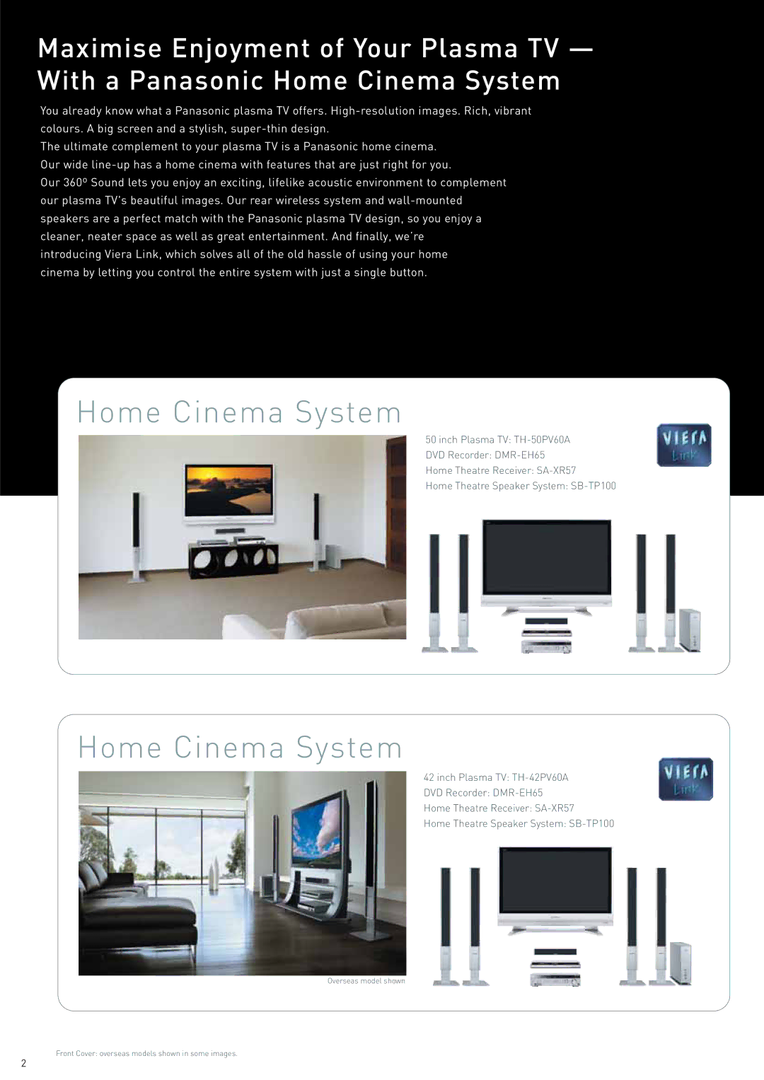 Panasonic TH-50PV60A manual Home Cinema System 