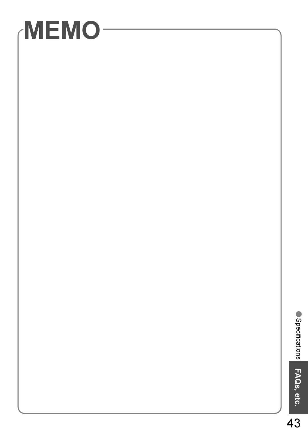 Panasonic TH-42PV700AZ, TH-50PV700AZ operating instructions Memo 