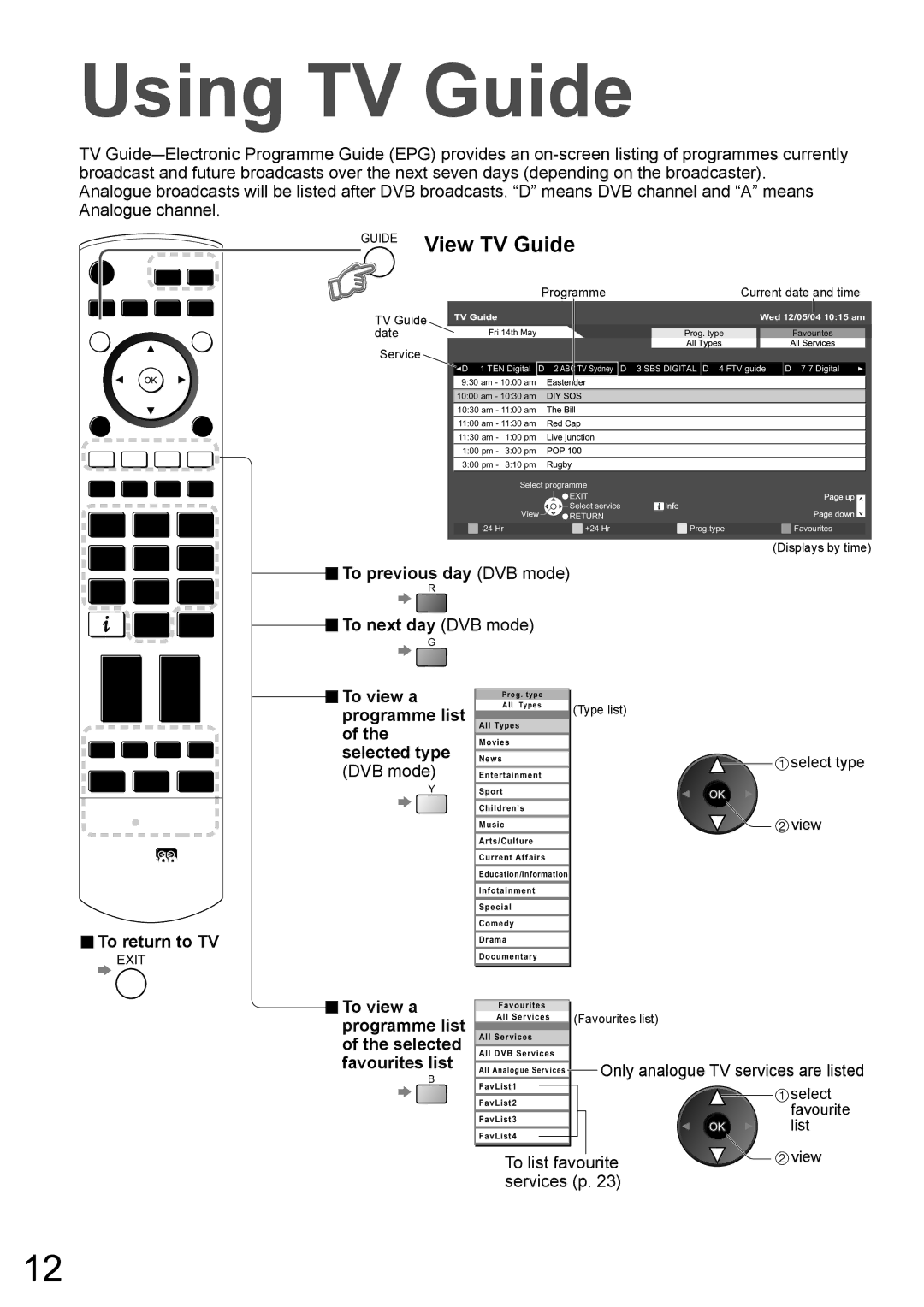 Panasonic TH-50PZ700A, TH-42PZ700A operating instructions Using TV Guide, View TV Guide 