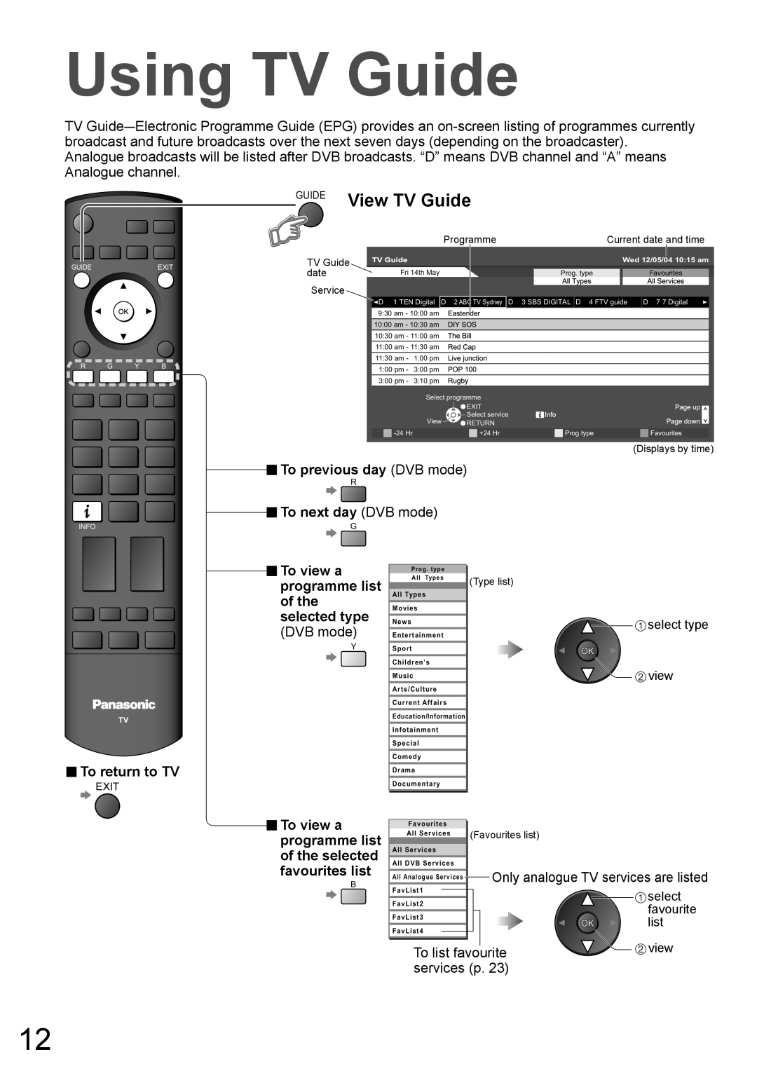 Panasonic TH-50PZ700A, TH-42PZ700A operating instructions Using TV Guide, View TV Guide 