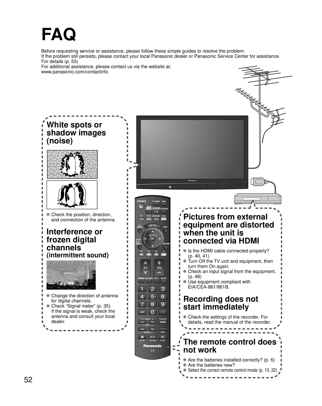 Panasonic TH-50PZ80Q, TH-42PZ80Q quick start Faq, Intermittent sound 