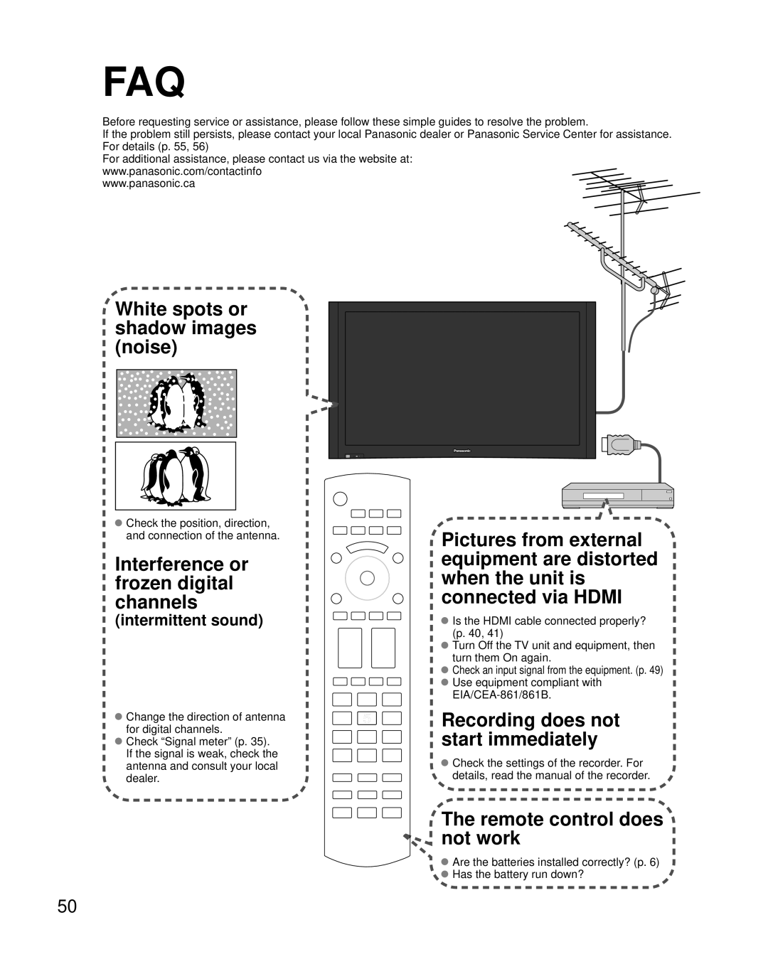 Panasonic TH-46PZ85U, TH-50PZ85U, TH-42PZ85U quick start Faq, Intermittent sound 