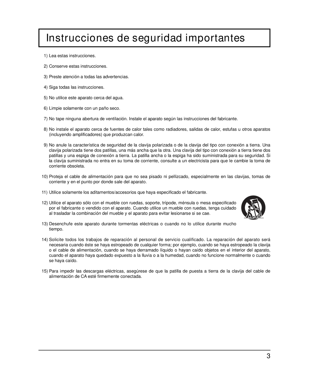 Panasonic TH-65PF20U, TH-58PF20U operating instructions Instrucciones de seguridad importantes 