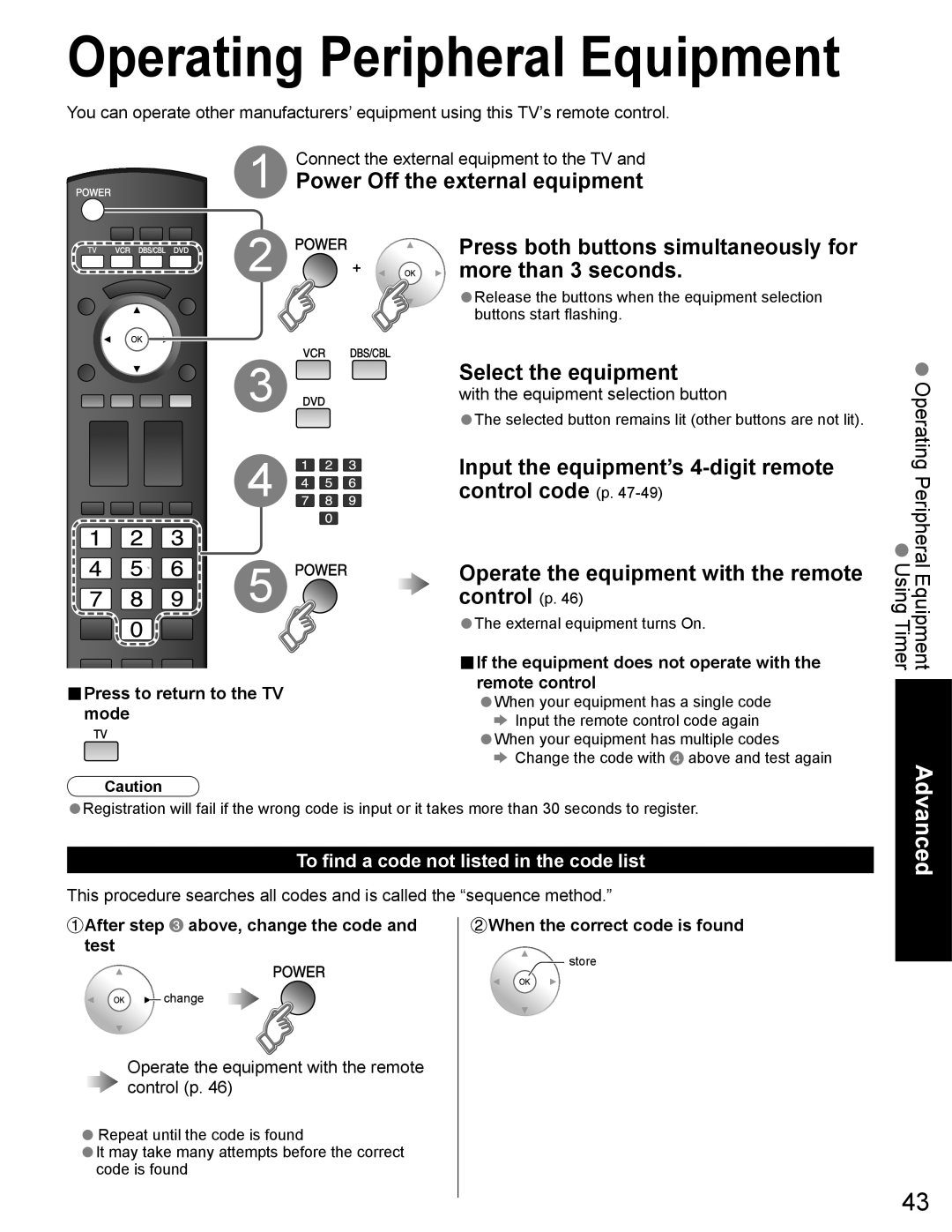 Panasonic TH-65PZ750U Power Off the external equipment, Press both buttons simultaneously for, More than 3 seconds 