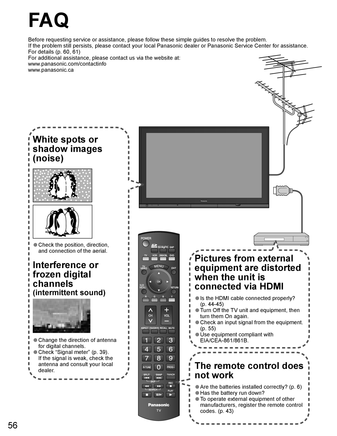 Panasonic TH-65PZ750U quick start Faq, Intermittent sound 