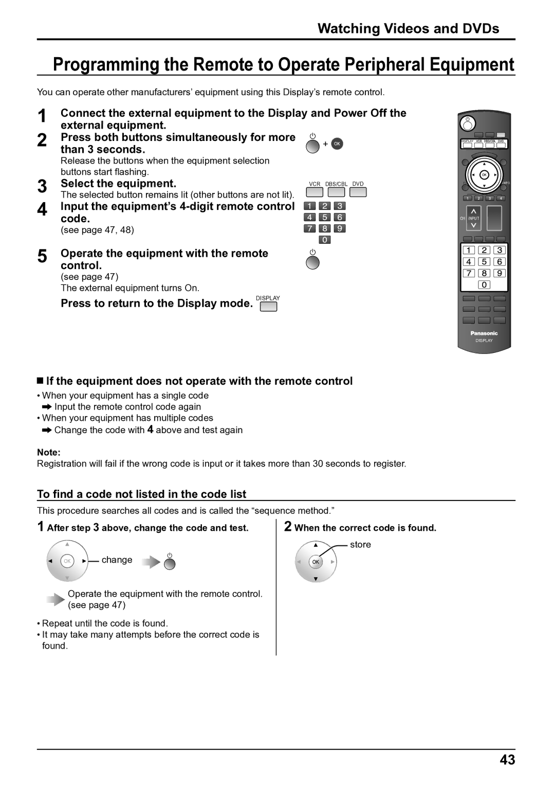 Panasonic TH-50VX100E, TH-65VX100E operating instructions Watching Videos and DVDs 