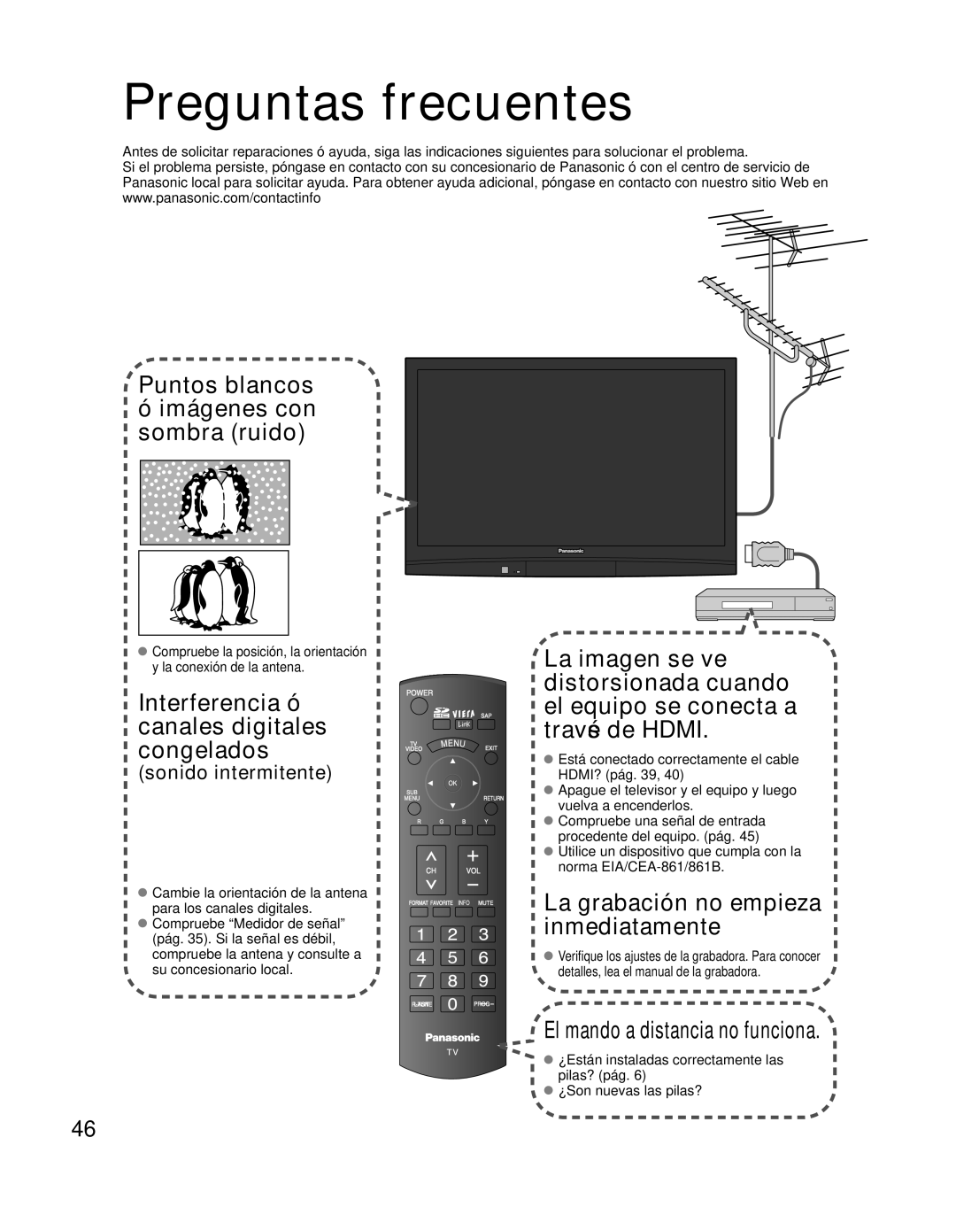 Panasonic TH-C50FD18 quick start Preguntas frecuentes, Sonido intermitente 