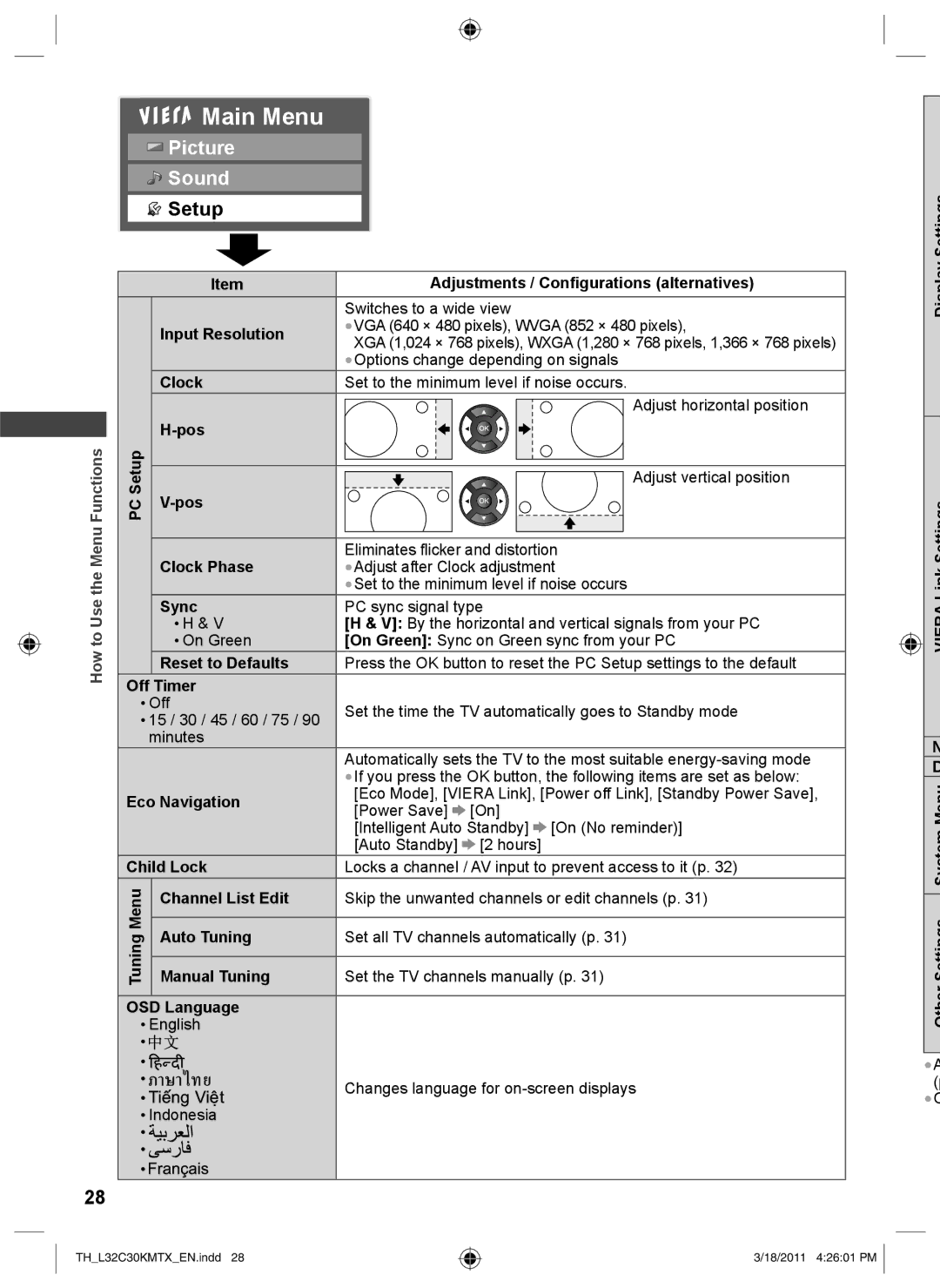 Panasonic TH-L32C30K, TH-L32C30X, TH-L32C30T, TH-L32C30M operating instructions Use 