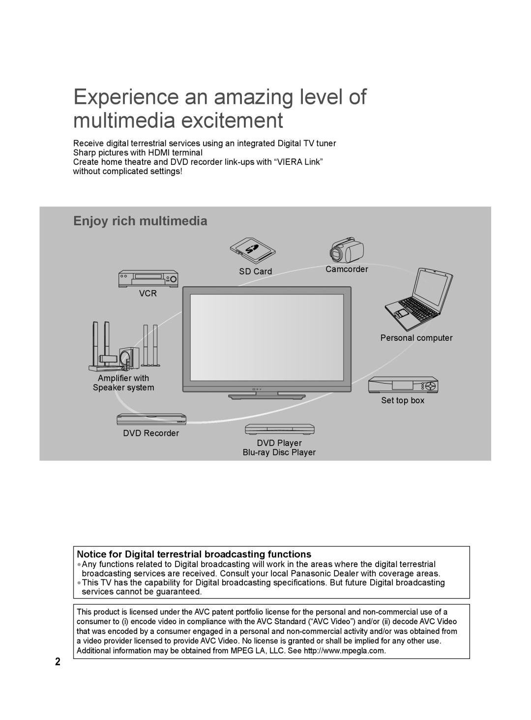 Panasonic TH-L32X30G, TH-L32X30S manual Experience an amazing level of multimedia excitement 