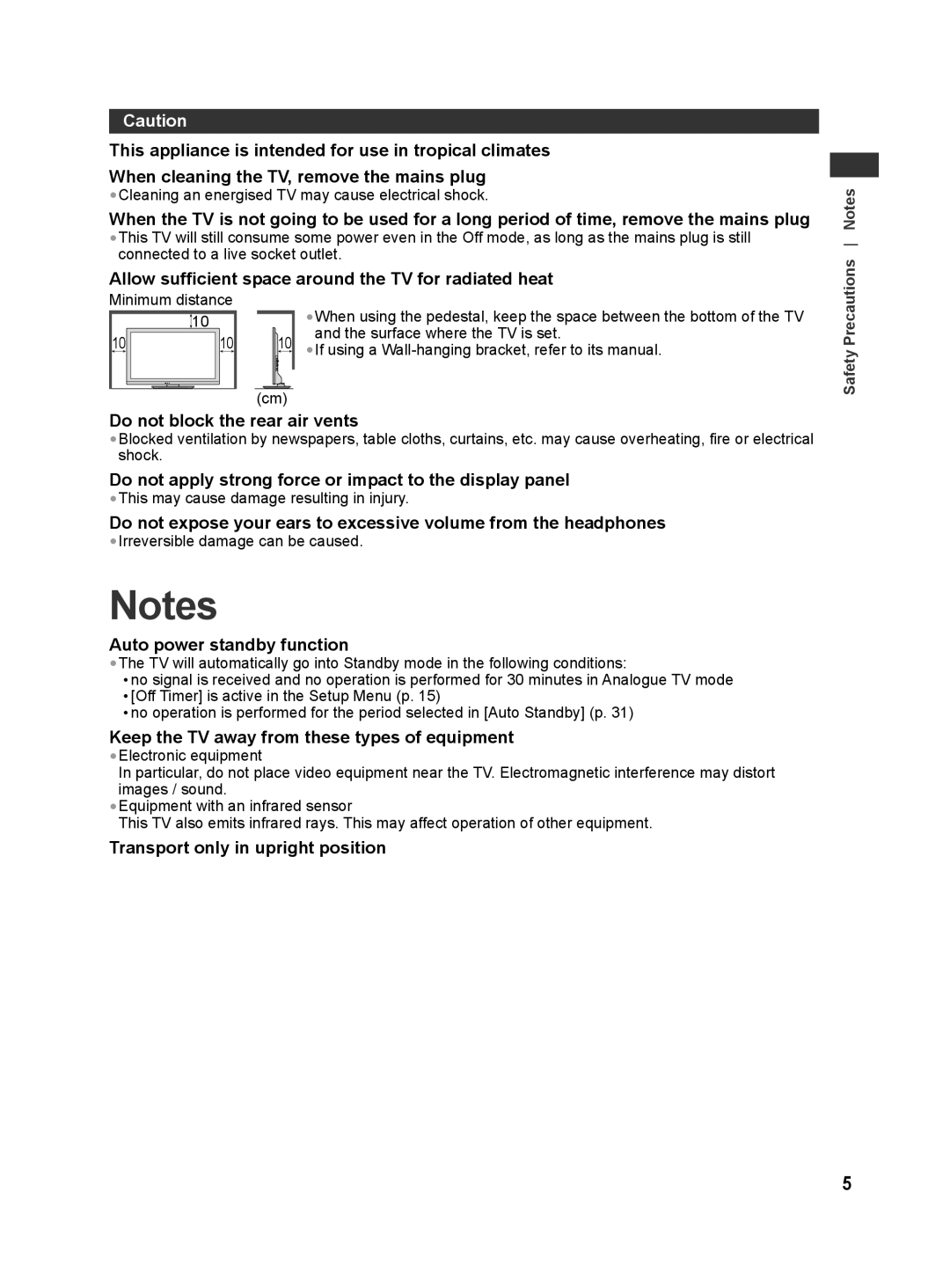 Panasonic TH-L32X30S, TH-L32X30G Allow sufficient space around the TV for radiated heat, Do not block the rear air vents 