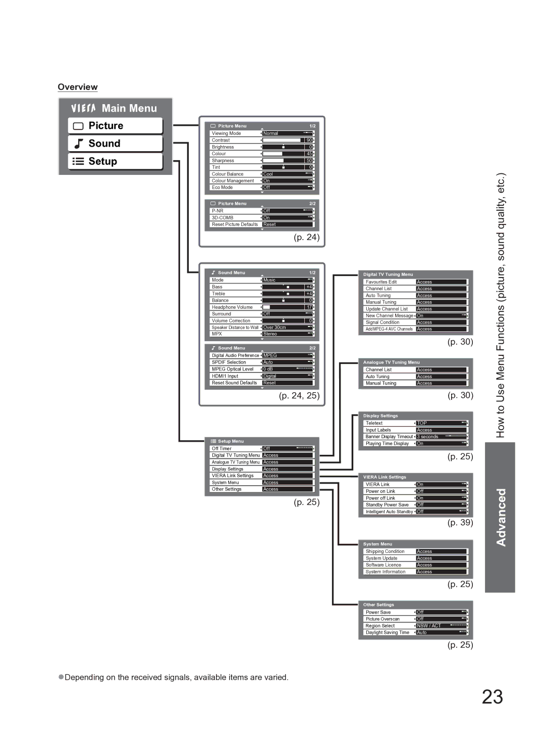 Panasonic TH-L42S10A manual Advanced, Overview 