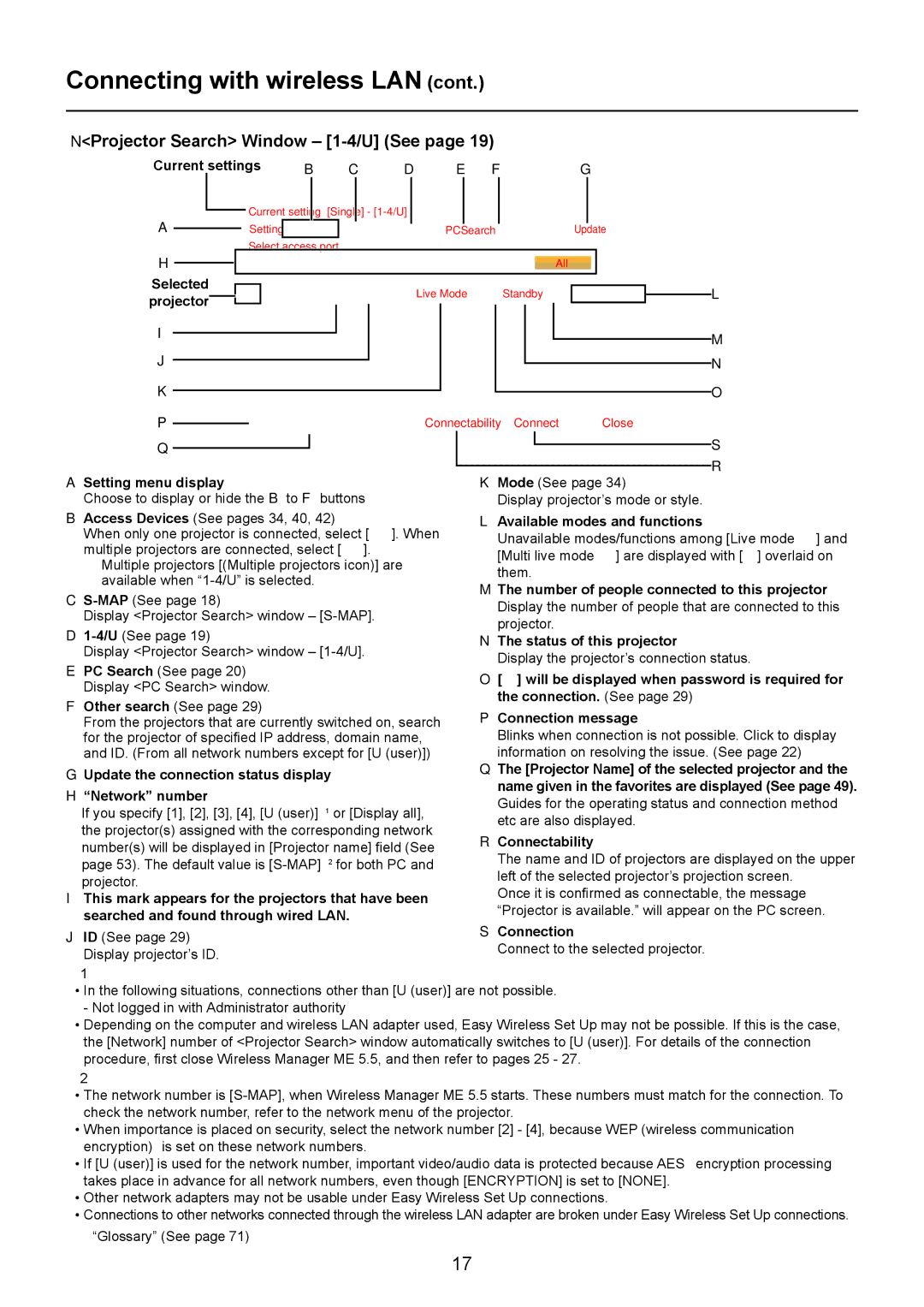 Panasonic PT-LB90NT, TH-LB20NT, TH-LB30NT operation manual Projector Search Window 1-4/U See 