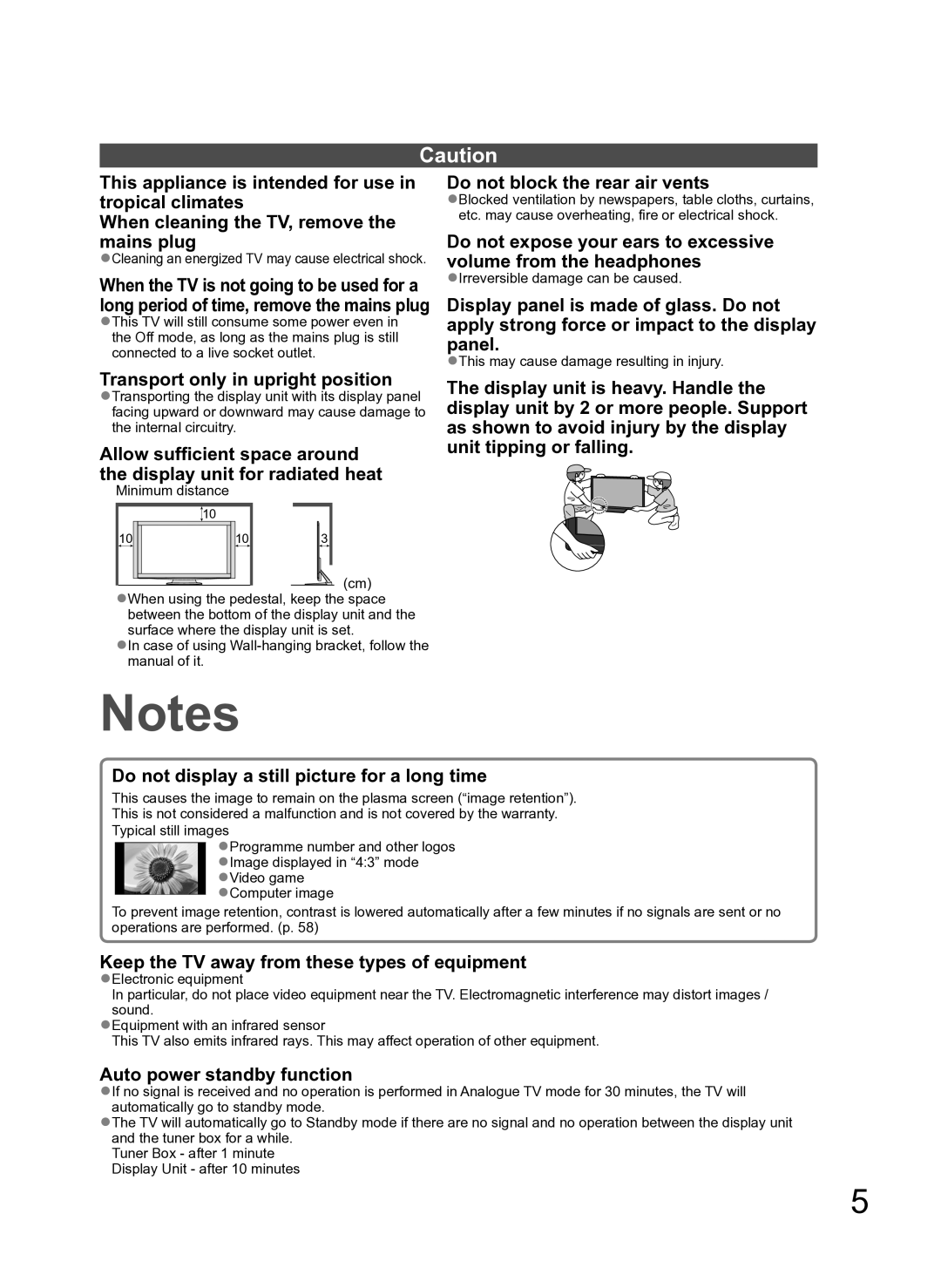 Panasonic TH-P54Z10H manual Cleaning an energized TV may cause electrical shock, Irreversible damage can be caused 