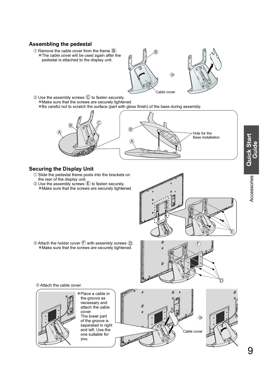 Panasonic TH-P54Z10H manual Securing the Display Unit 