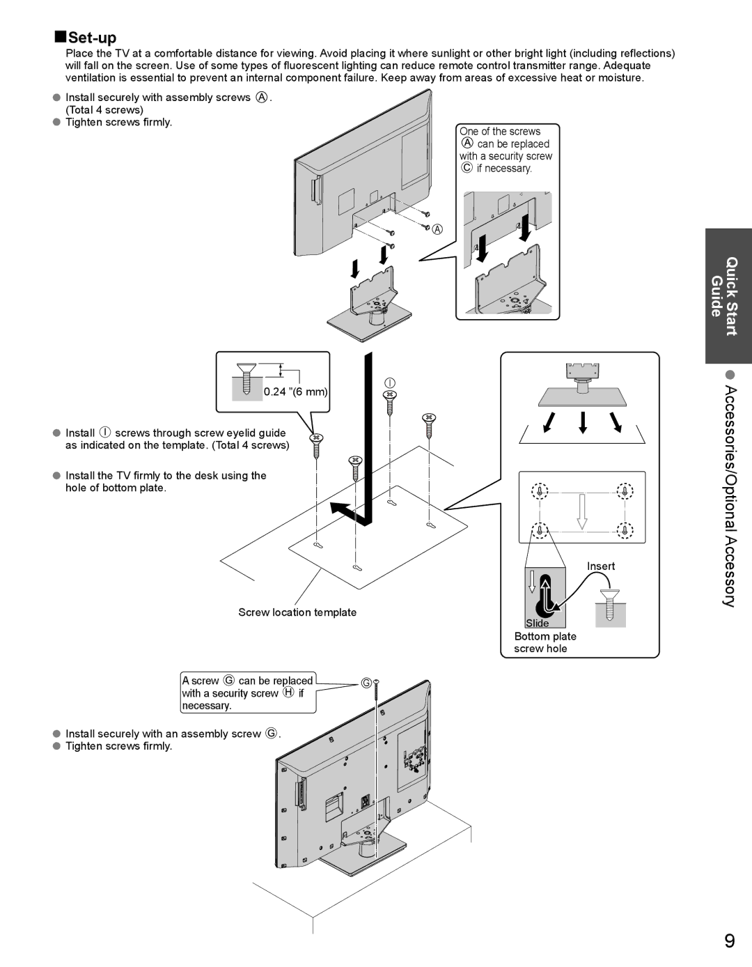 Panasonic TH32LRU60, TH50LRU60 warranty Set-up 