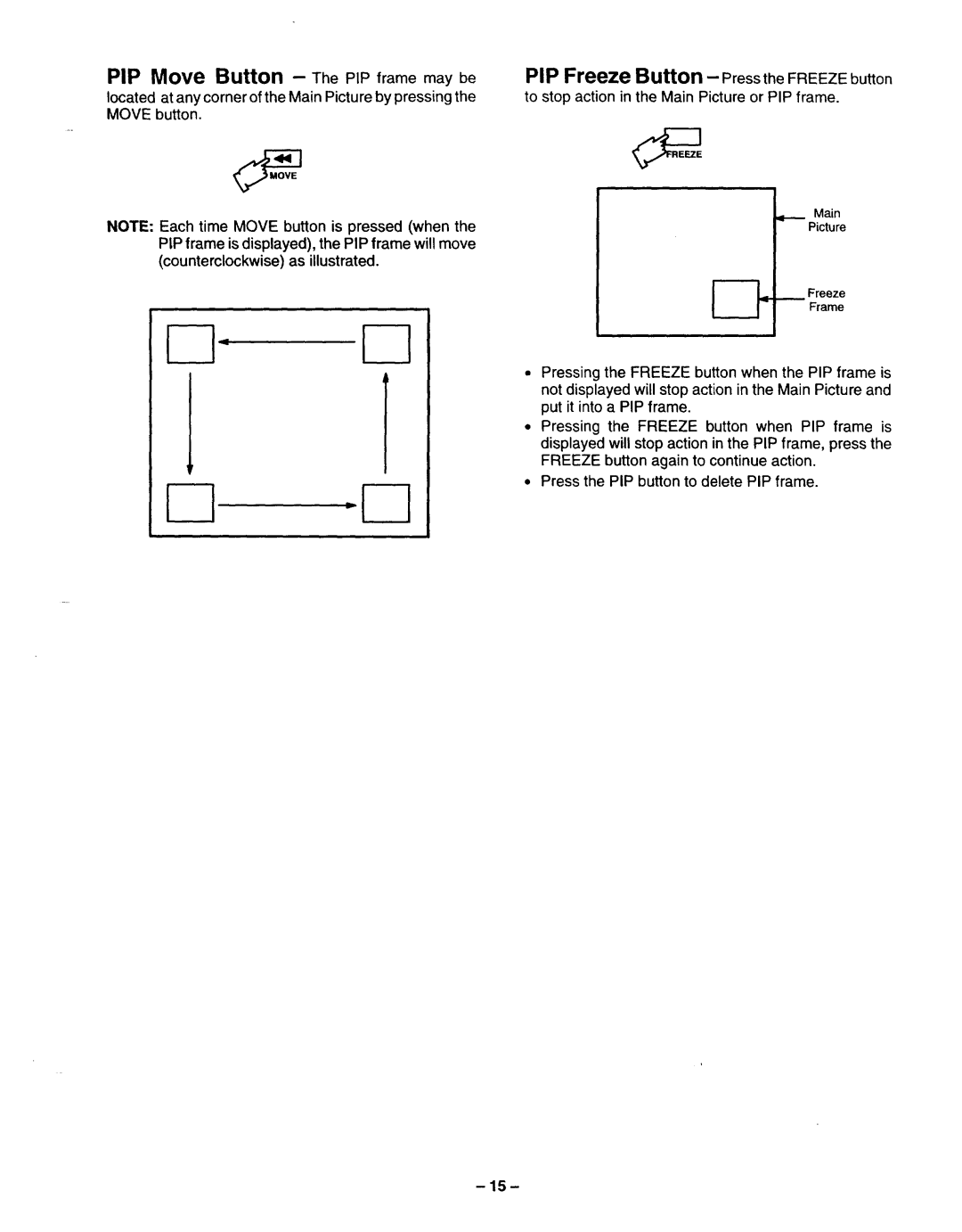 Panasonic TQB2A0952 manual PIP Move Button The PIP frame may be 