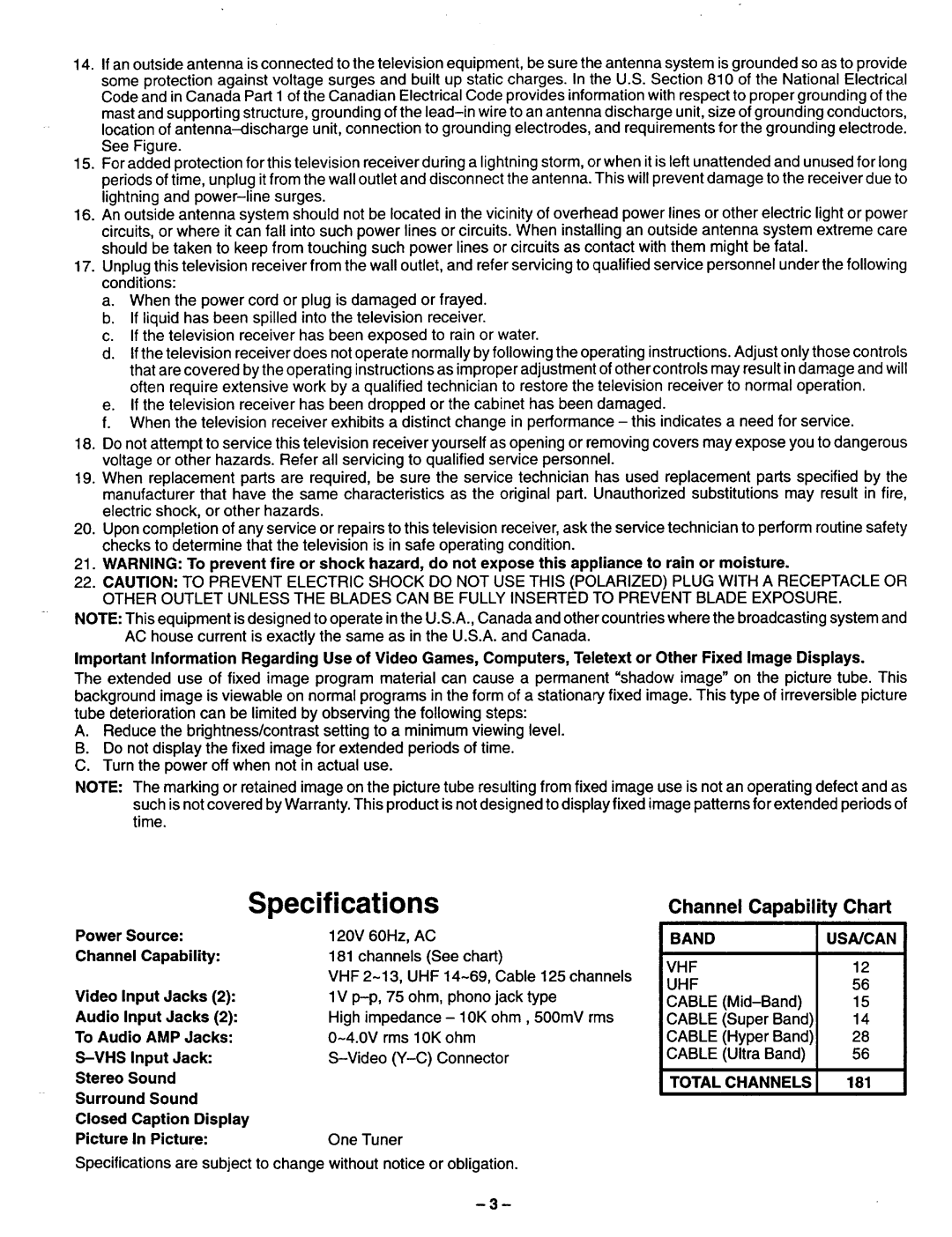 Panasonic TQB2A0952 manual Specifications, Without notice or obligation 