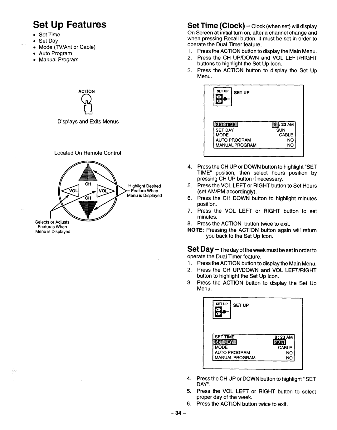 Panasonic TQB2A0952 manual Set Up Features, IiM 