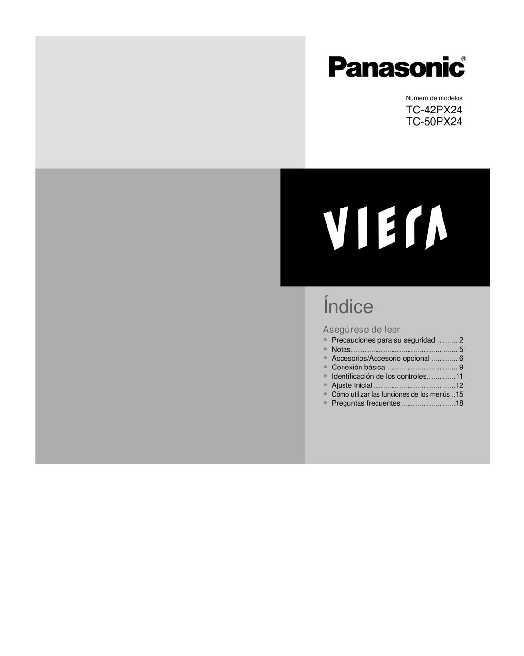 Panasonic TQB2AA0576 operating instructions Precauciones para su seguridad, Accesorios/Accesorio opcional 