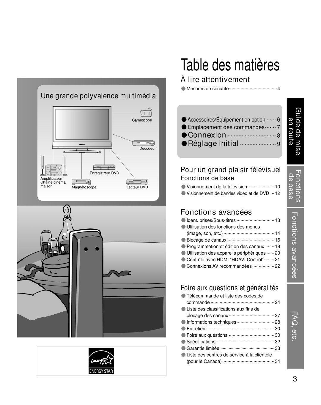 Panasonic TQB2AA0661 manual Une grande polyvalence multimédia, Fonctions de base 