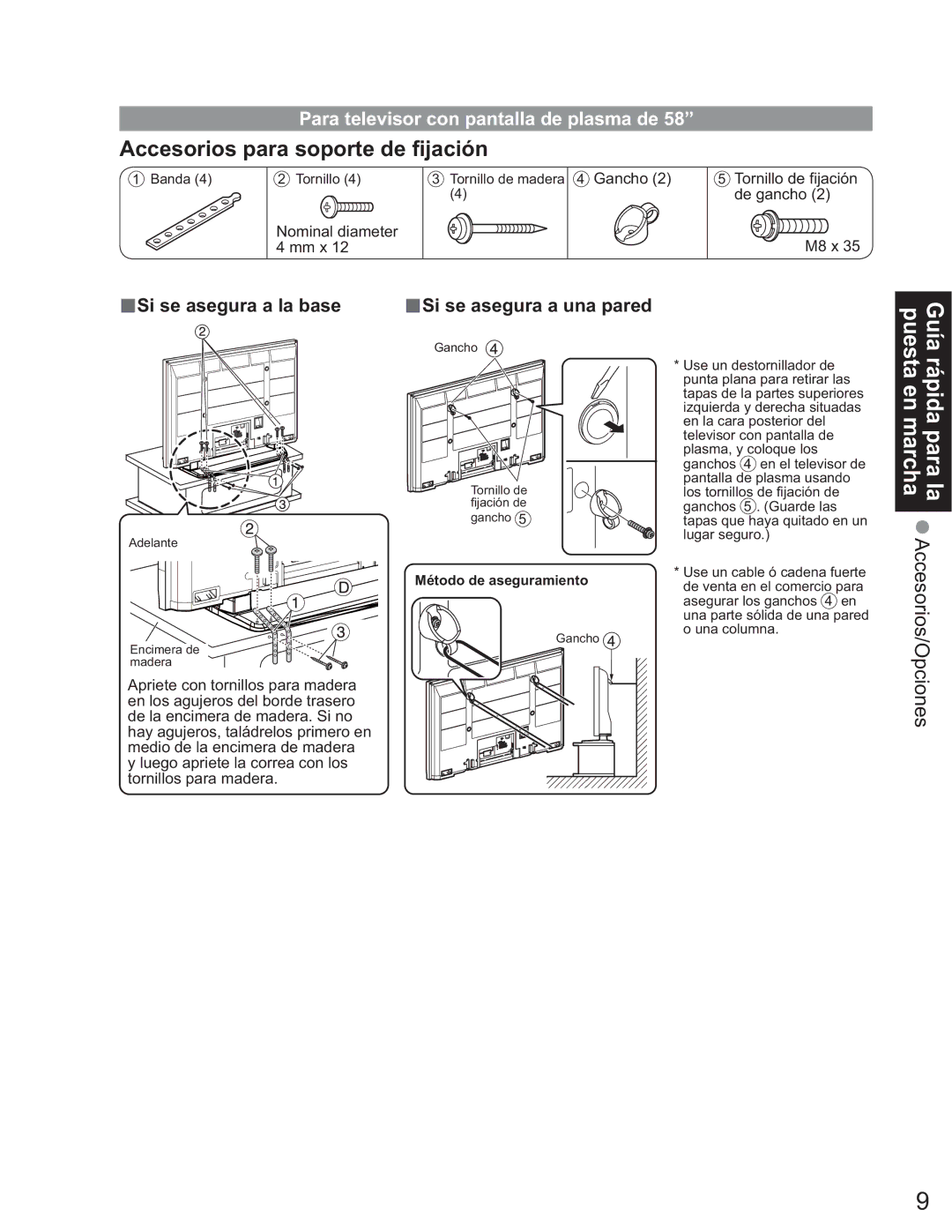 Panasonic TQB2AA0663-2, TH-50PX60U manual Para televisor con pantalla de plasma de 58’’ 