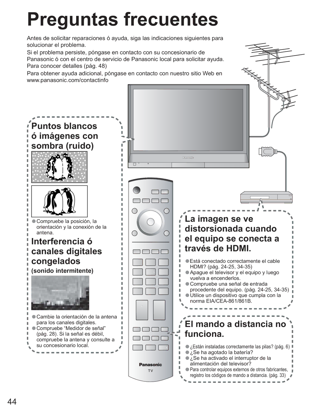 Panasonic TH-50PX60U, TQB2AA0663-2 manual Preguntas frecuentes, Sonido intermitente 