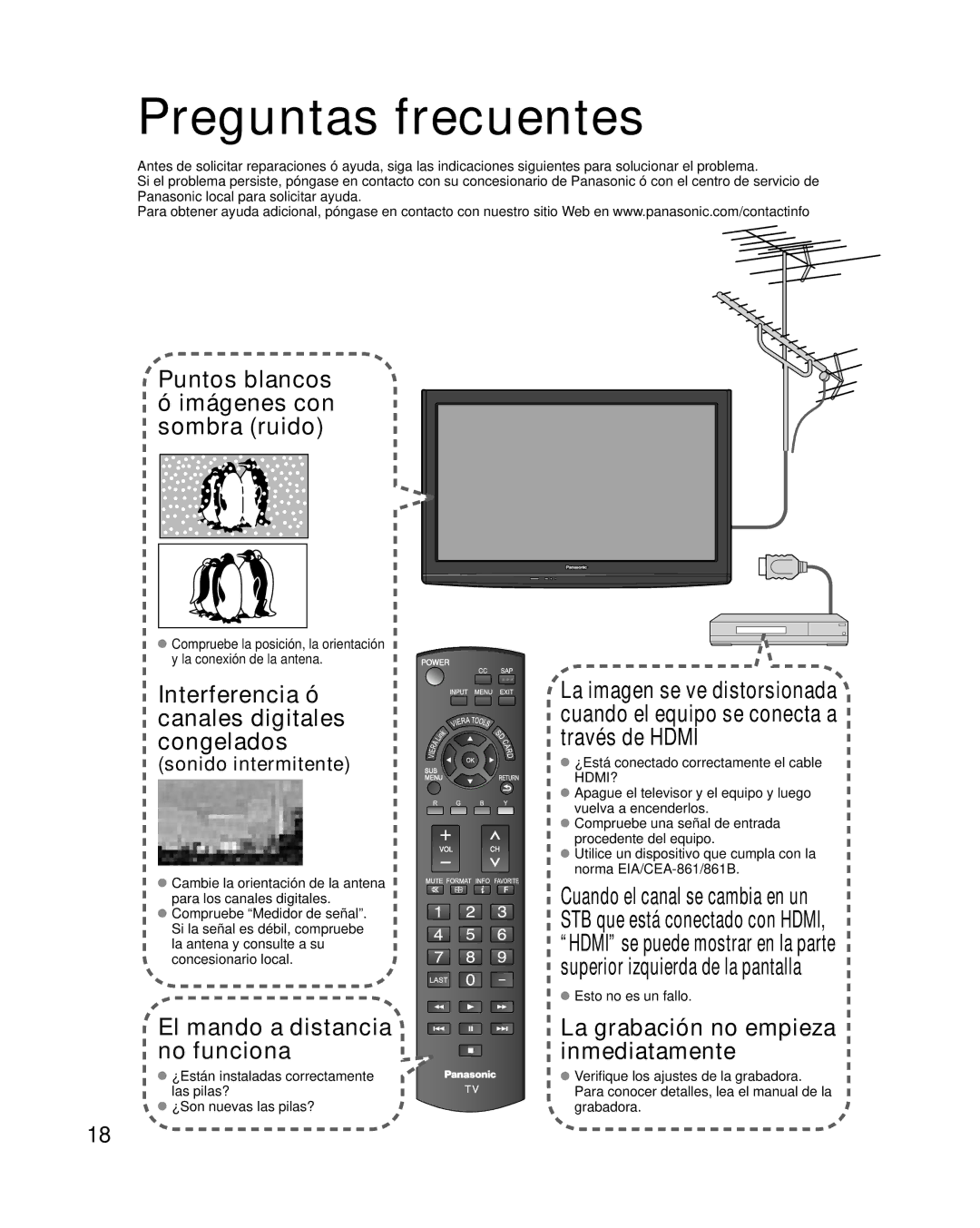 Panasonic TQB2AA0814-2 warranty Preguntas frecuentes, Sonido intermitente 