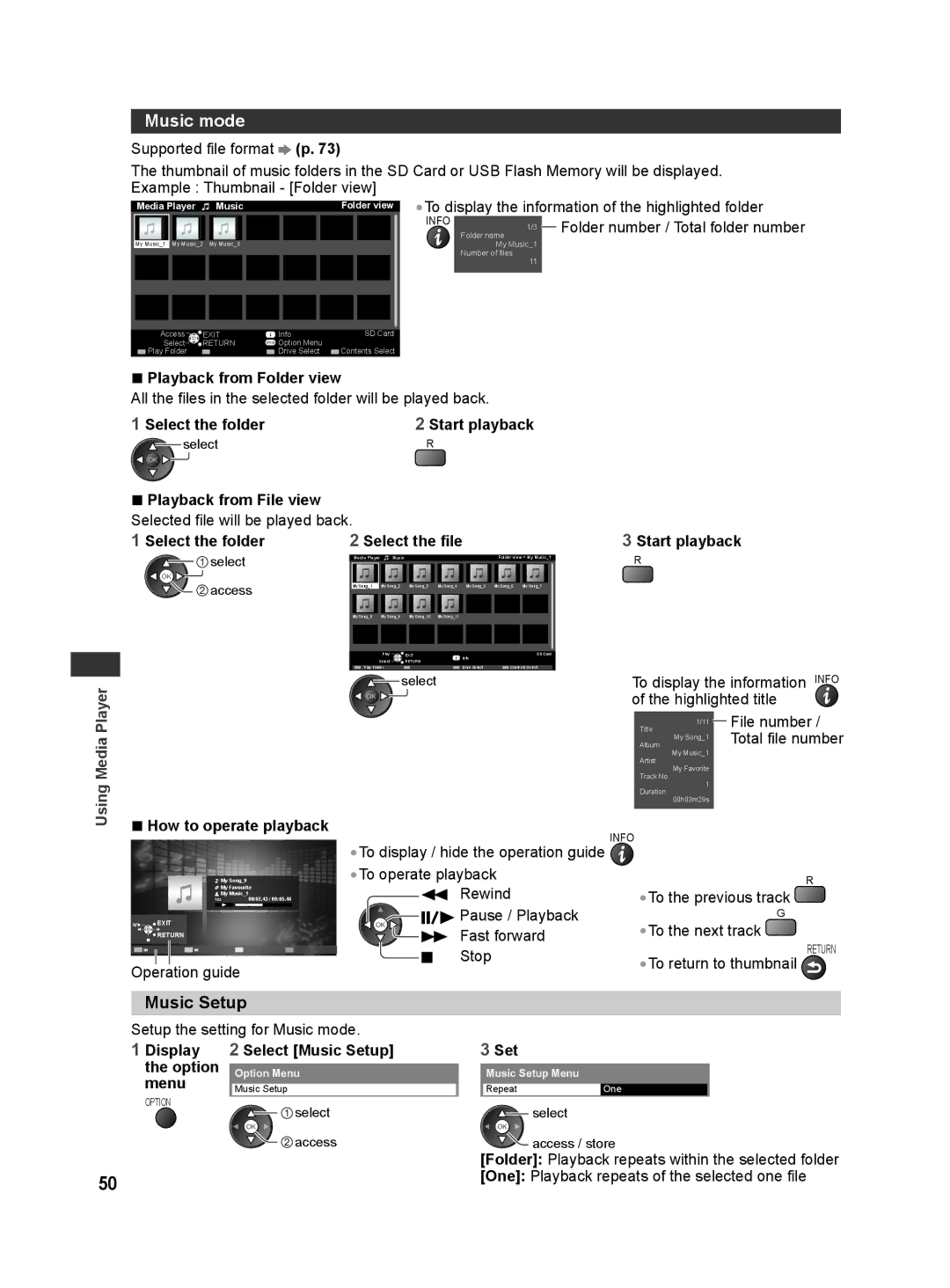 Panasonic TH-L42E30S, TQB4GC0625, TH-L42E30G manual Music mode, Music Setup 