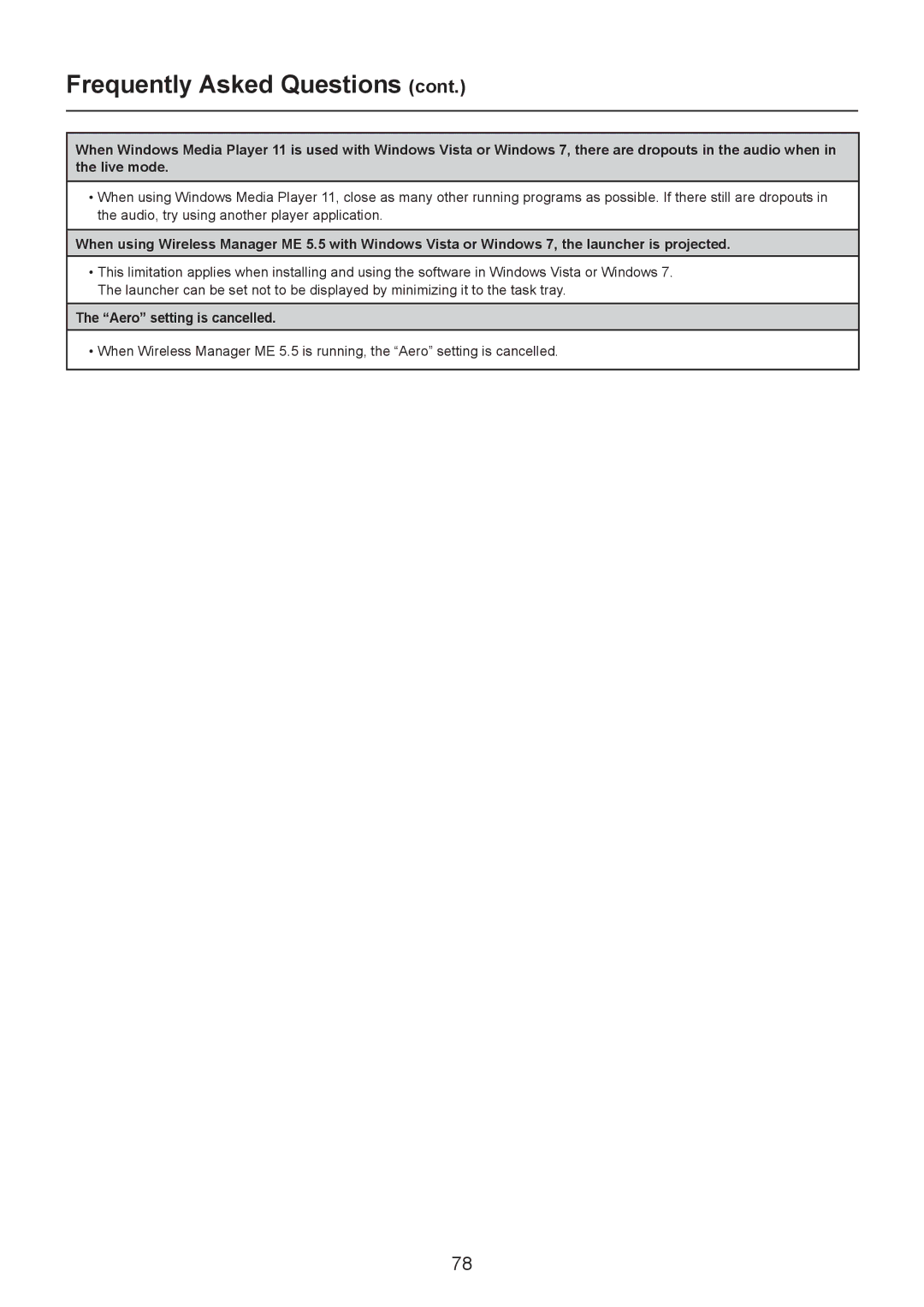 Panasonic TQBH0205-4 operation manual Aero setting is cancelled 