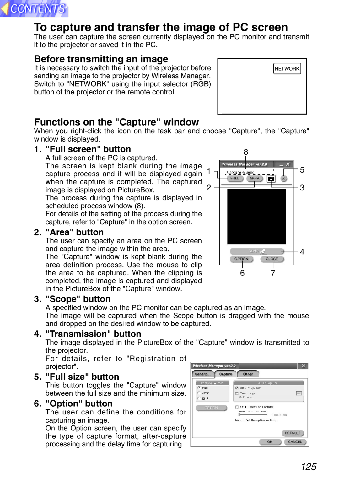 Panasonic PT-L750U R, TQBH9003-6 manual To capture and transfer the image of PC screen, Before transmitting an image 
