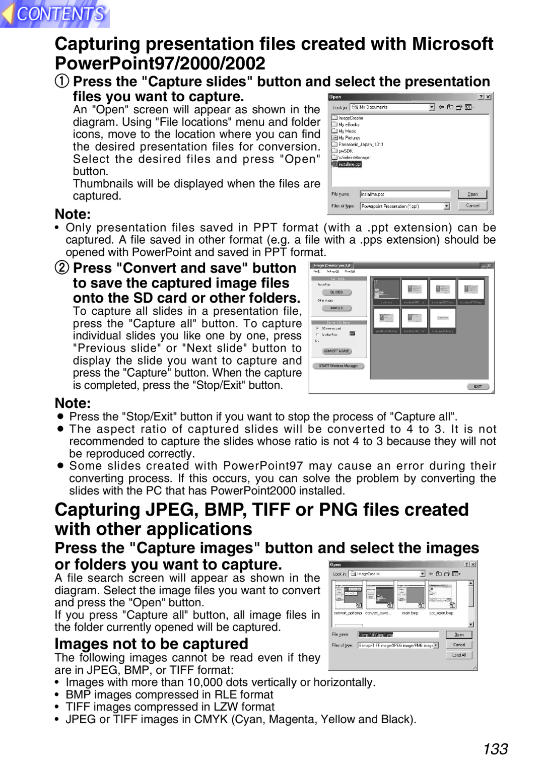 Panasonic PT-L750U R, TQBH9003-6 manual Images not to be captured 