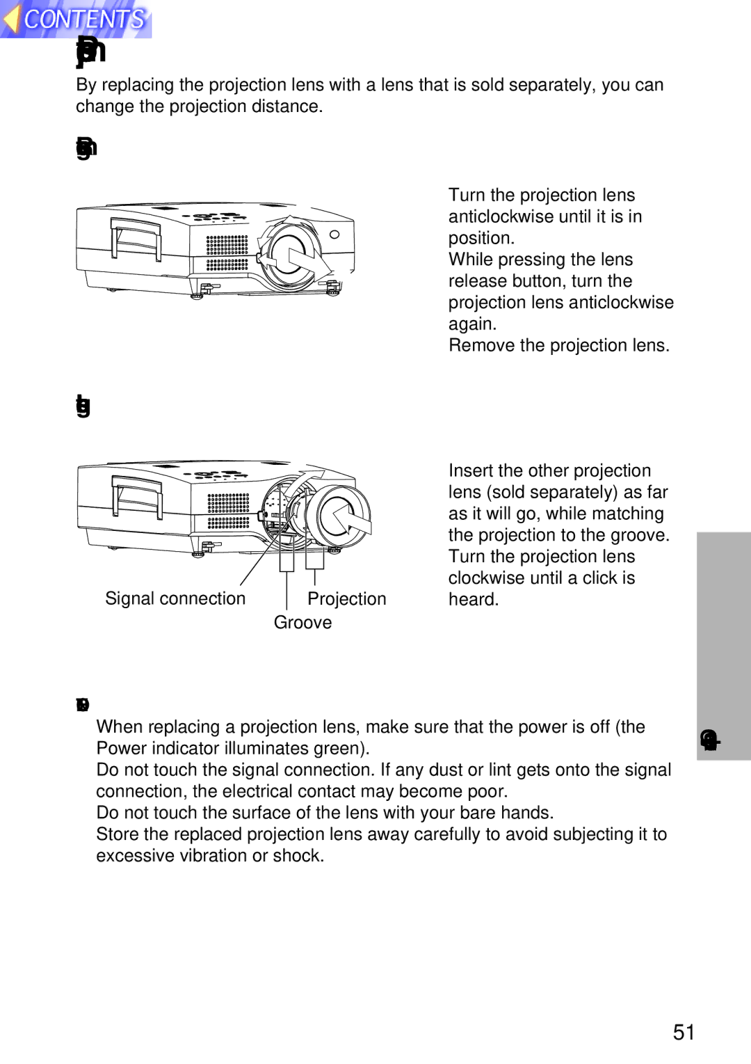 Panasonic PT-L750U R, TQBH9003-6 manual Projection lens replacement, Removing the lens, Installing the lens, Advanced 