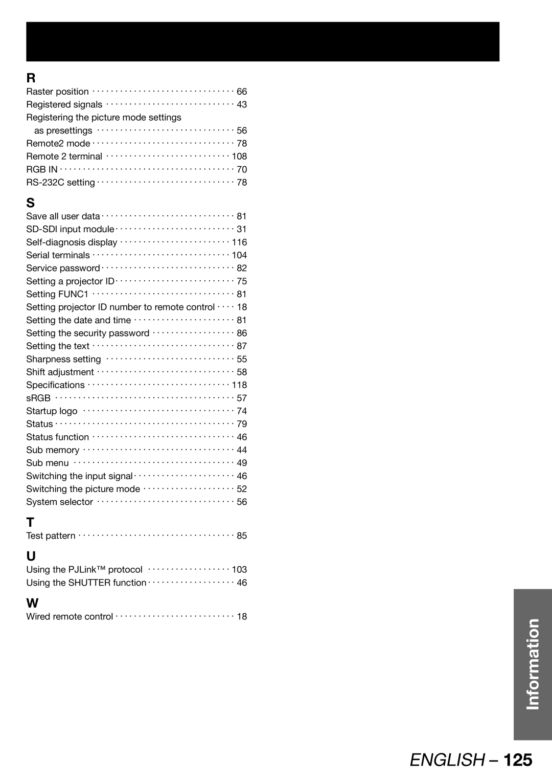 Panasonic TQBJ 0268-5 operating instructions Wired remote control ･･････････････････････････ 