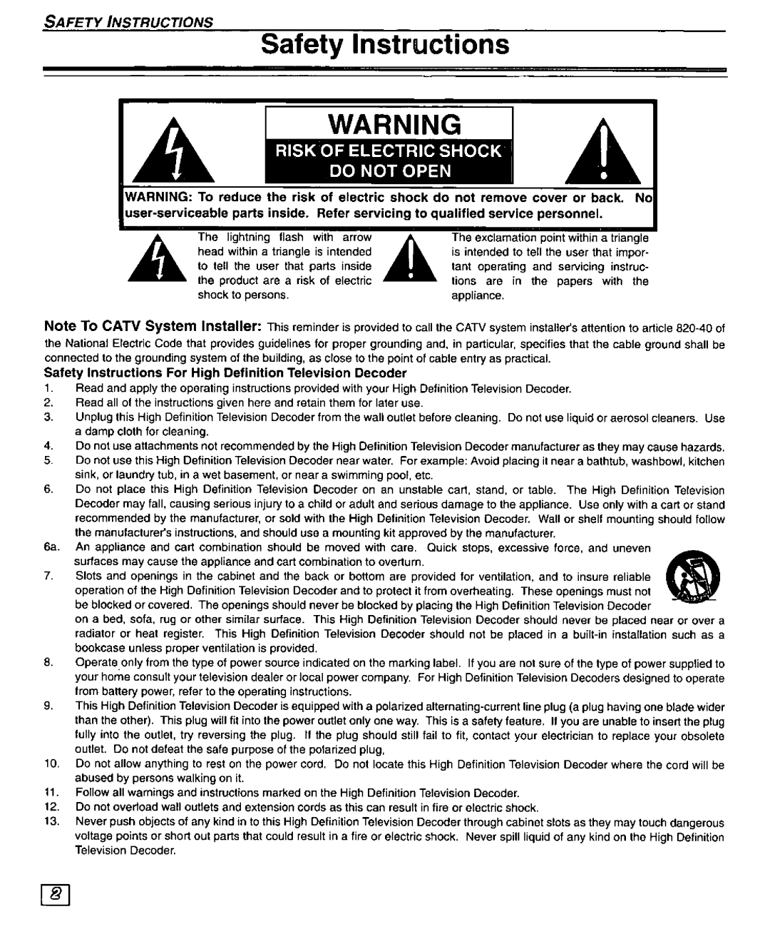 Panasonic TU-DST50 manual 