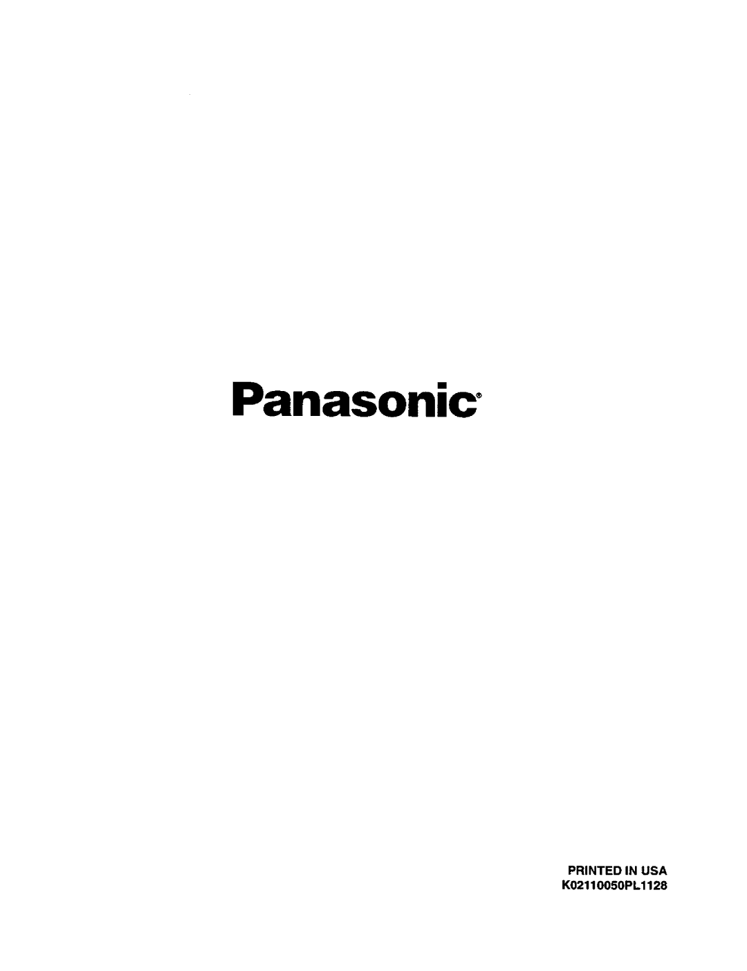 Panasonic TU-DST52F manual K02110050PL1128 