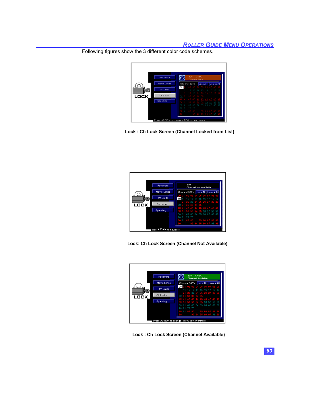 Panasonic TU-HDS20 manual Following figures show the 3 different color code schemes 