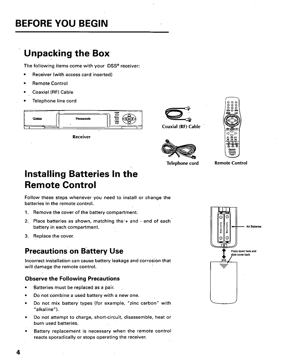 Panasonic TU-IRD10 manual 