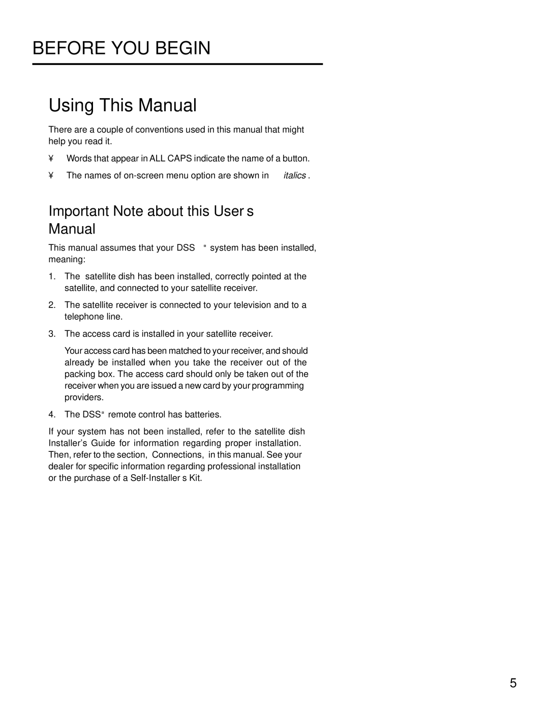 Panasonic TU-IRD20 manual Using This Manual, Important Note about this User’s Manual 