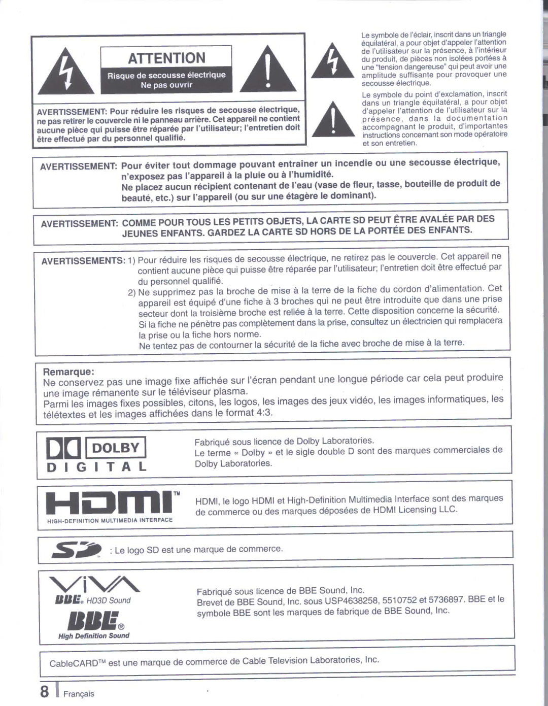 Panasonic tu-pt7000 manual 