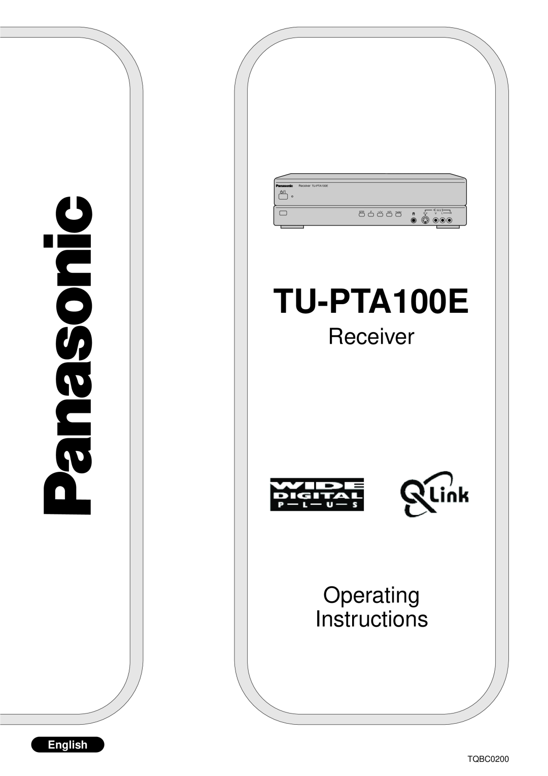 Panasonic TU-PTA100E manual Receiver Operating Instructions, English 