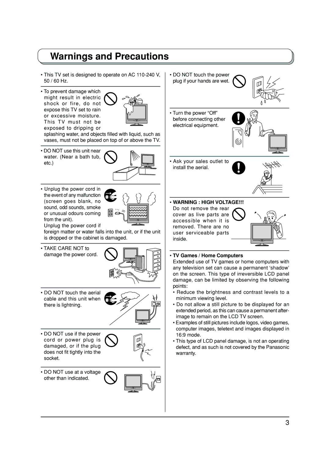 Panasonic TX-20LA2A, TX-20LA2X, TX-20LA2M manual TV Games / Home Computers 