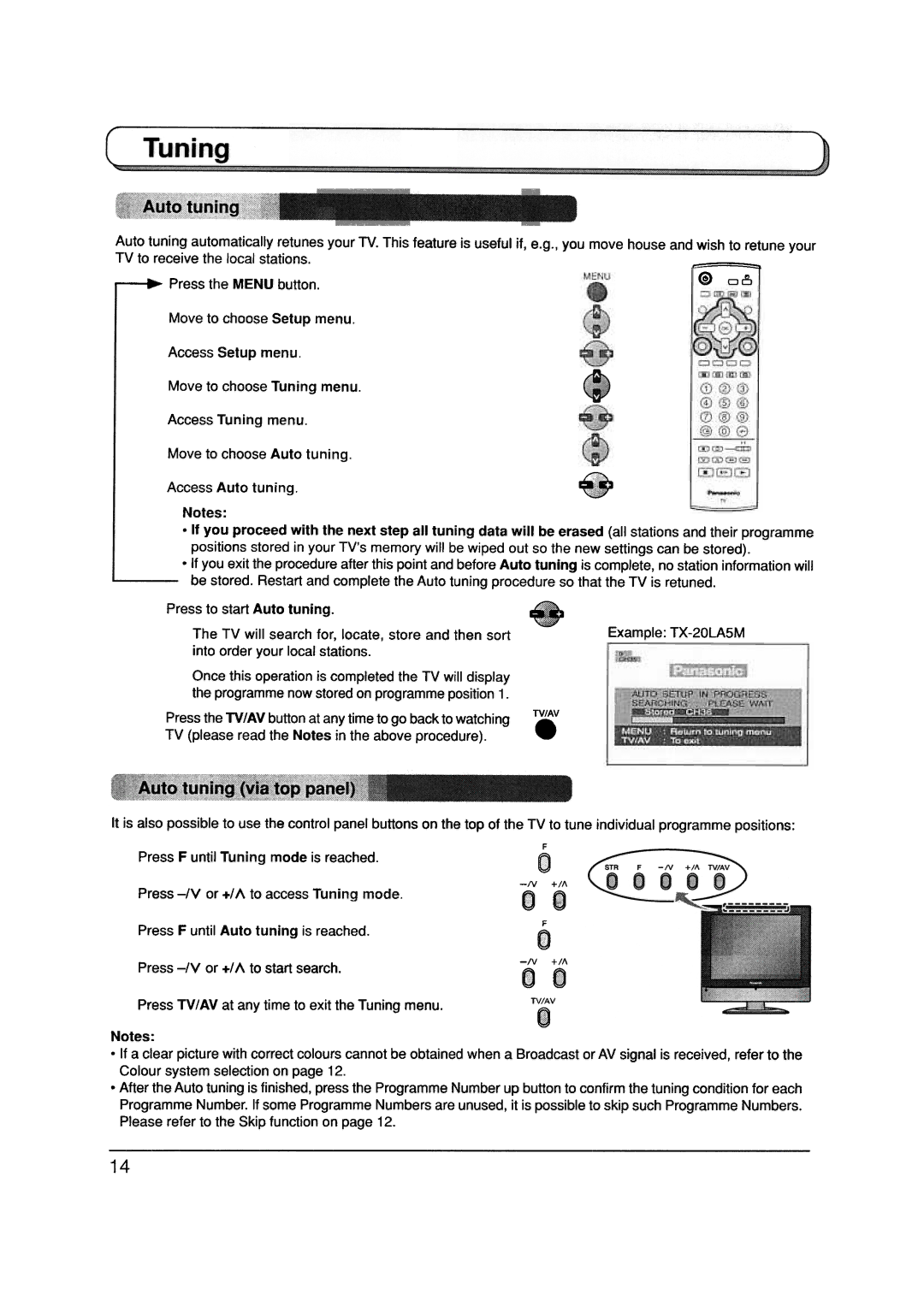 Panasonic TX-20LA5A manual 