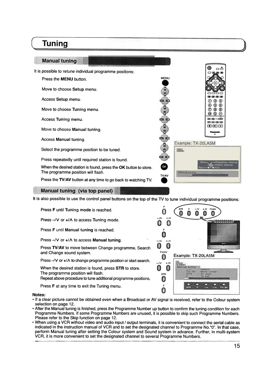 Panasonic TX-20LA5A manual 