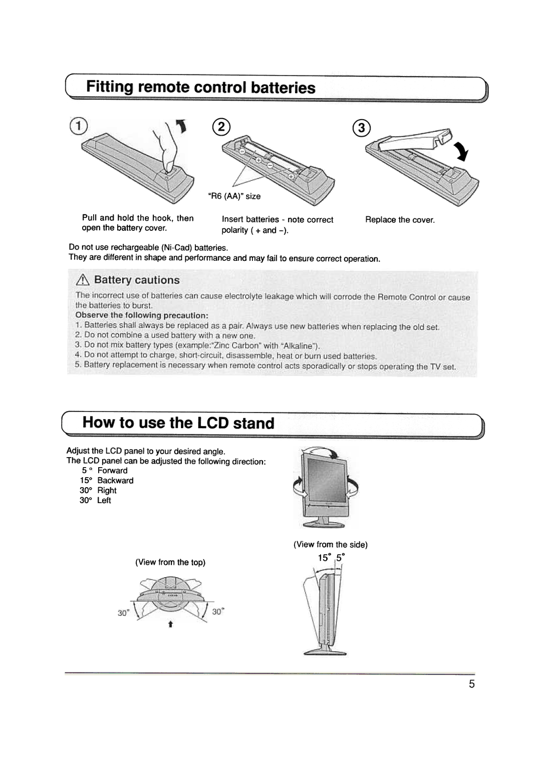 Panasonic TX-20LA5A manual 