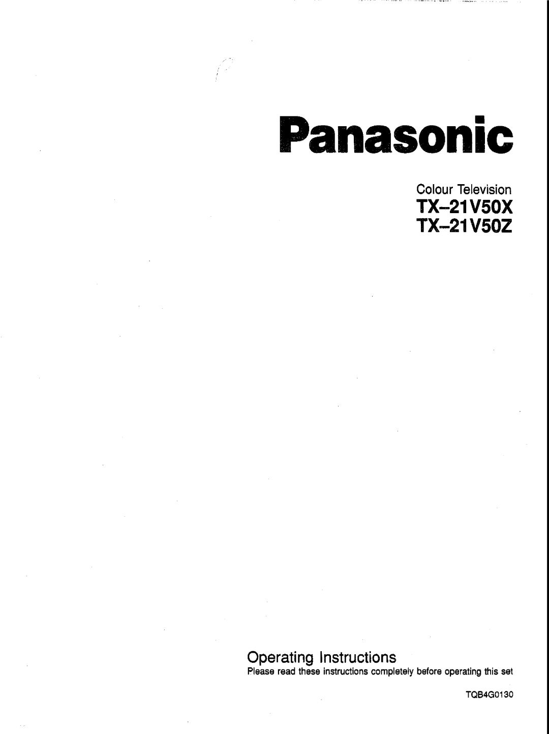 Panasonic TX-21V50X, TX-21V50Z manual 