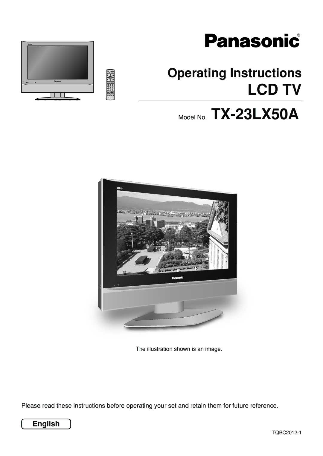 Panasonic TX-23LX50A manual Lcd Tv, Illustration shown is an image 