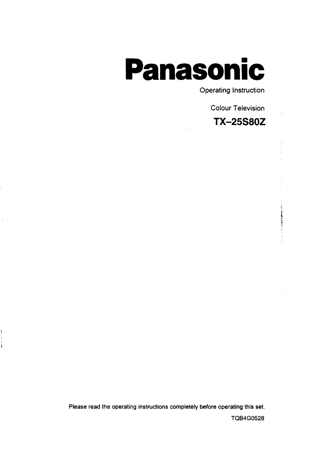 Panasonic TX-25S80Z manual 