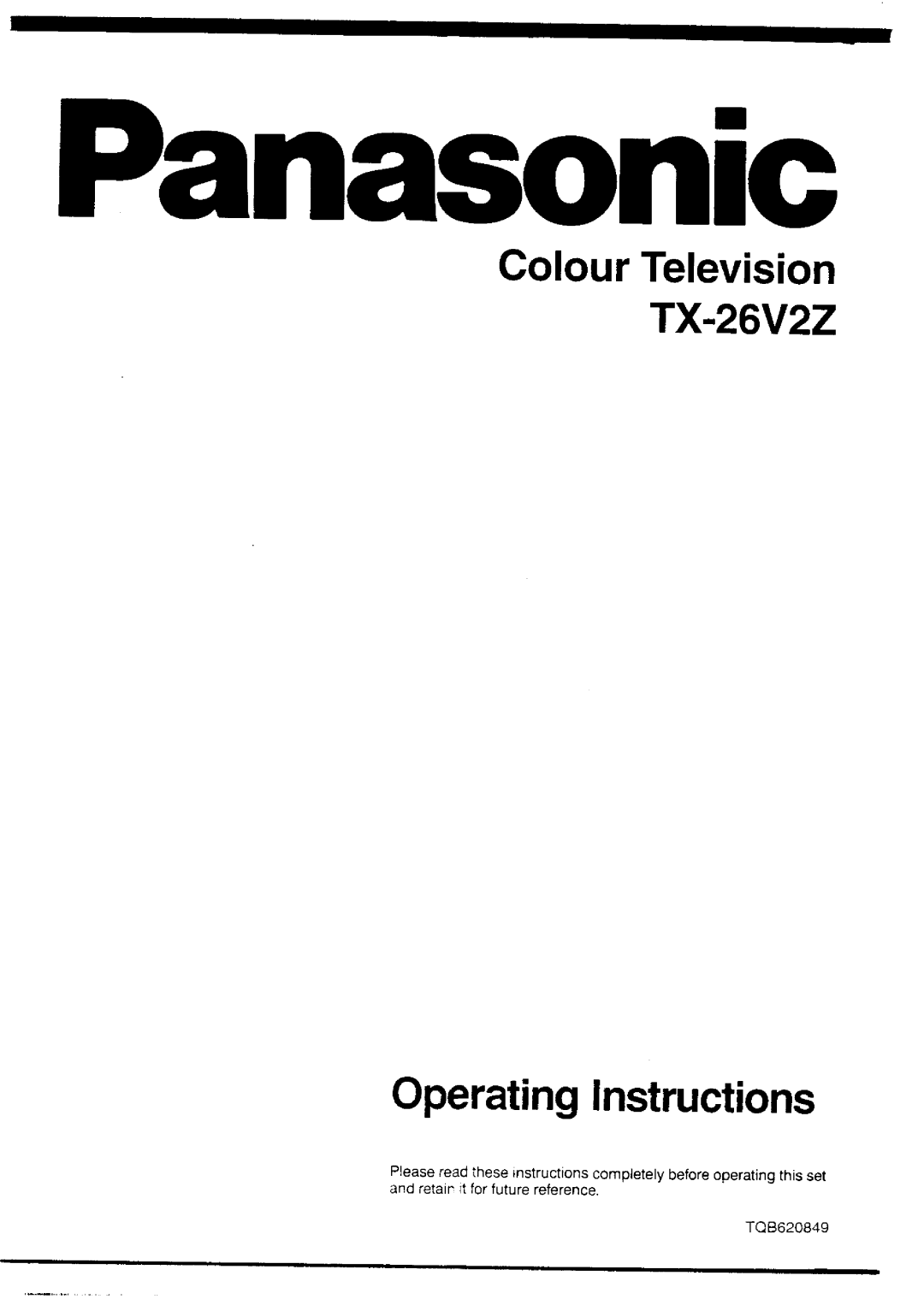 Panasonic TX-26V2Z manual 