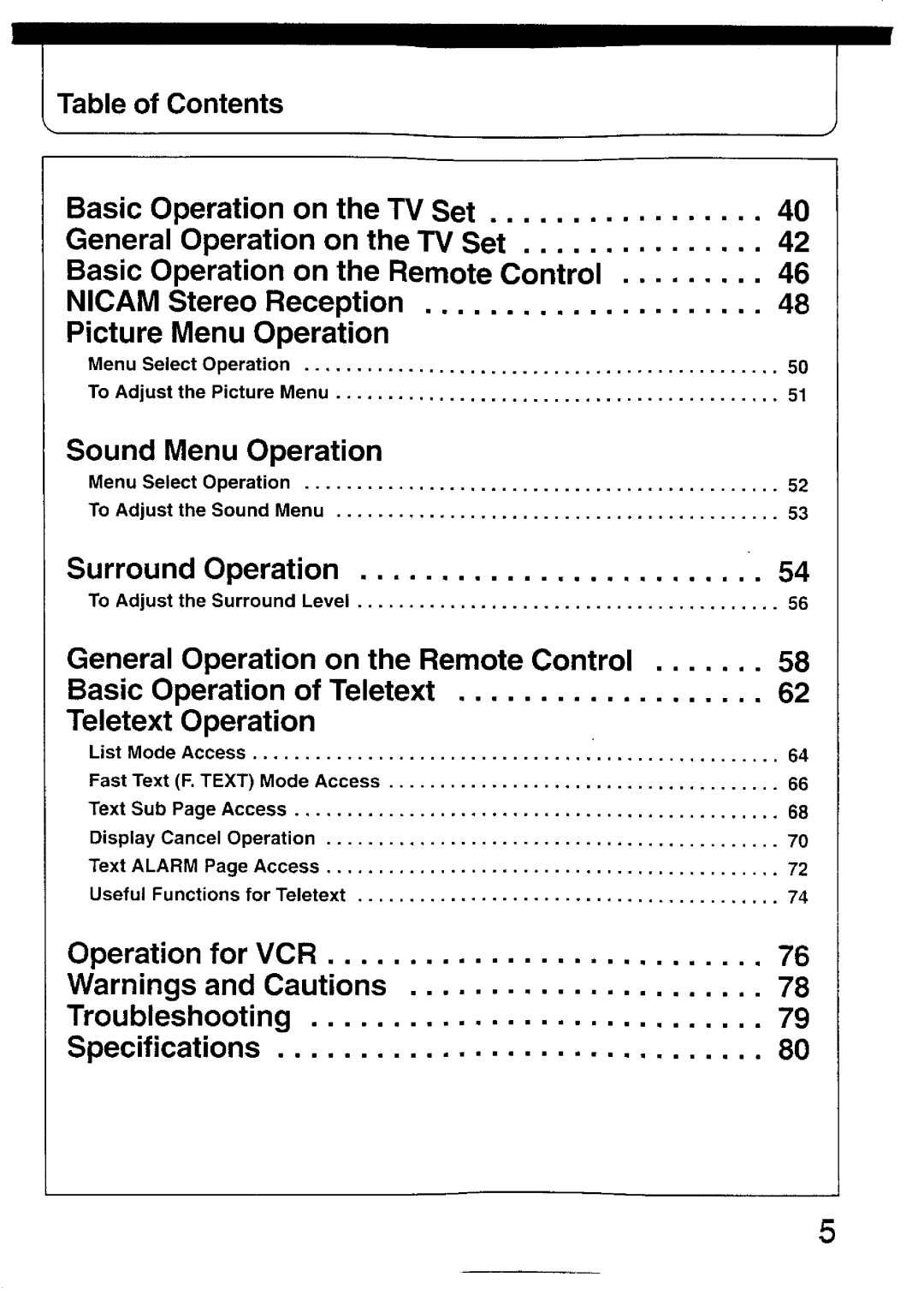 Panasonic TX-26V2Z manual 