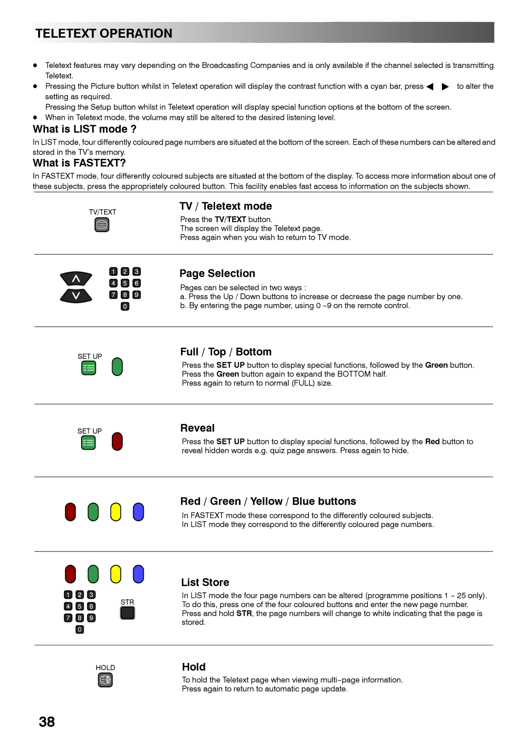 Panasonic TX-28PL4 manual Teletext Operation 